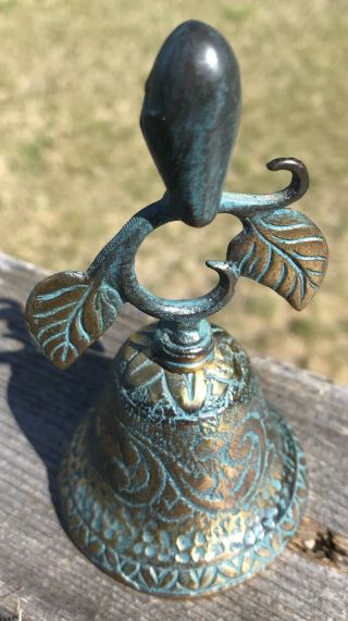 Vintage Brass Owl Bell From Greece 4.  25’’ Heavy,  Rich Tone 3
