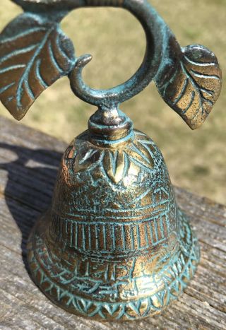 Vintage Brass Owl Bell From Greece 4.  25’’ Heavy,  Rich Tone 4