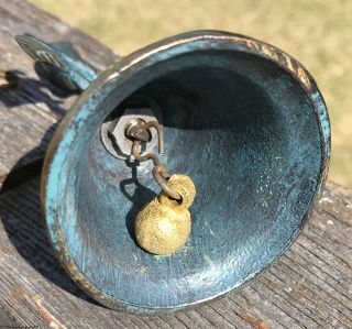 Vintage Brass Owl Bell From Greece 4.  25’’ Heavy,  Rich Tone 5
