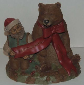 7 Signed Tom Clark Gnome Cairn Christmas Bear 1997 6335 & Story Card 2