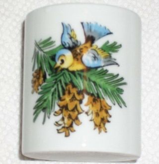 Vintage Porcelain Blue Bird Candlestick Taper Candle Holder Goebel W.  Germany