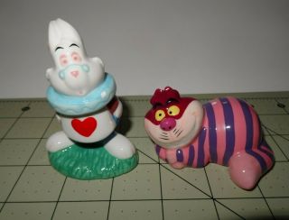 Disney Alice In Wonderland Cheshire Cat And Rabbit Salt And Pepper Shaker