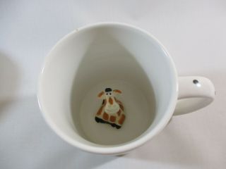 Short Subjects " Giraffe " Surprise Inside White Polka Dot Coffee Mug