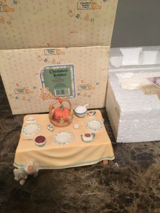 Cherished Teddies - We Bear Thanks - 141542 - Thanksgiving Table - With Box/coa