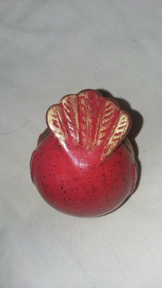 Vintage Porcelain RED CARDINAL BIRD ORNAMENT HINGED TRINKET BOX 5