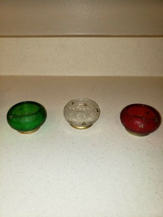 Partylite Festive Flair Tealight Trio Red Green White Gold P9115 Christmas Boxed