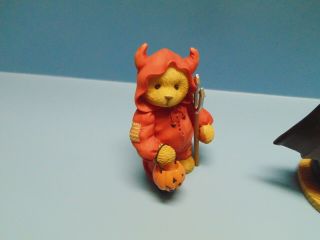 Cherished Teddies Figurine Enesco Teddy Bear Nib Box Vtg Trevor Devil Halloween