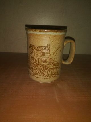 Vintage Dunoon Ceramics Mug Cottage By The Sea Earthenware Scotland