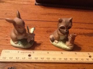 Homco 2 Baby Animals 1418 Bunny Butterfly Racoon Squirrel 4 4