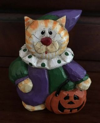 Eddie Walker Halloween Orange Tabby Cat In Clown Costume Retired A,