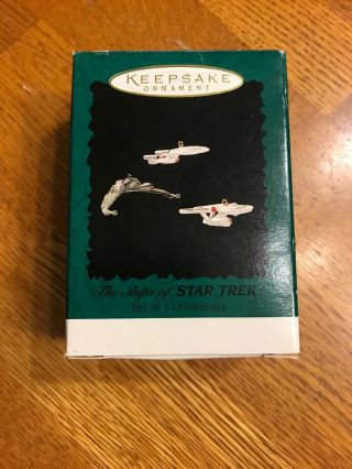 Hallmark The Ships Of Star Trek Set Of 3 Miniature Keepsake Ornaments Lot12