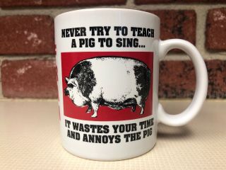Fran Personalized Coffee Mug Never Try To Teach A Pig To Sing Funny Novelty Gift