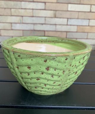 Green Speckled Ceramic Pottery Planter Made In Vietnam