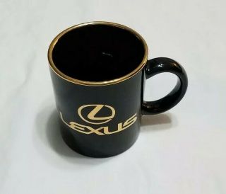 Lexus Logo Coffee Tea Mug Ceramic Black With Gold Logo And Rim