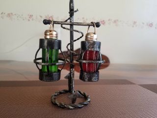 Vintage Nautical Hanging Lantern Lights Salt And Pepper Shaker With Anchor Stand