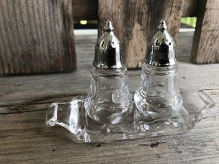 2” Crystal Glass Salt And Pepper Shaker With 3” L Stand