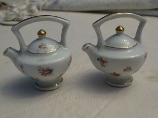 Made In Occupied Japan Porcelain Teapot Salt And Pepper Shaker Set