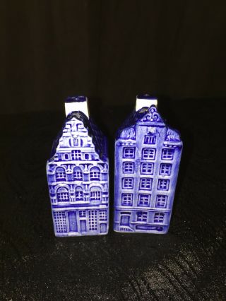 Dutch Houses Delft Crown Delfts Blauw 647 Hand - Painted Salt & Pepper Shakers