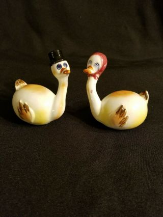 Vintage Mother Goose And Daddy Goose Salt And Pepper Shakers Japan