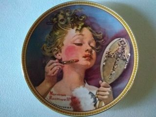 Vintage 1982 Norman Rockwell " Making Believe At The Mirror " Collectible Plate
