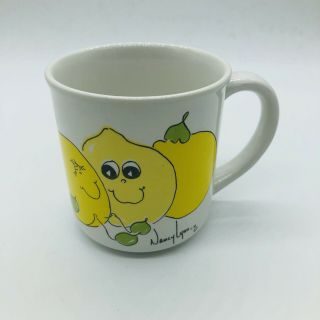 Vintage Nancy Lynn Smiling Citrus Lemon Coffee Mug Cup
