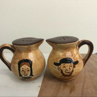 Amish Theme Salt & Pepper Shakers Teapot Shape,  Vintage,  Unique,  Souvenir