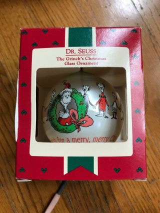 Hallmark Dr.  Seuss The Grinch’s Christmas Glass Ornament 1985