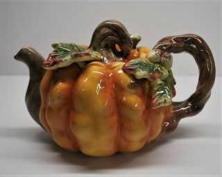 Adorable Autumn Pumpkin Teapot - Fall Harvest,  Thanksgiving,  Halloween