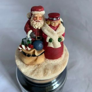 Our America Gift Yankee Candle Jar Topper Mr.  & Mrs Santa Clause Christmas Small