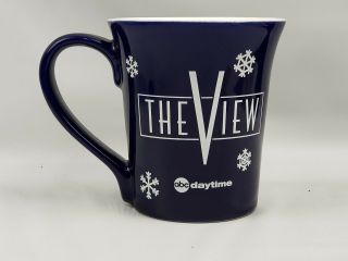 The View Abc Daytime Ceramic Blue Snowflakes Coffee Cup Mug 16 Oz Made In Usa