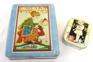 2 Mary Engelbreit Tins - My Home Is In My Mother 