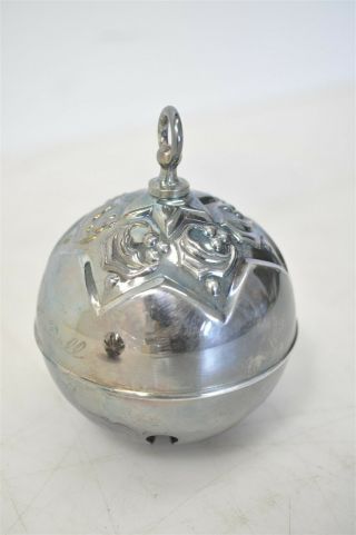 Vintage Wallace / Reed & Barton Silverplate Holiday Bell Ornament Christmas Tree 4