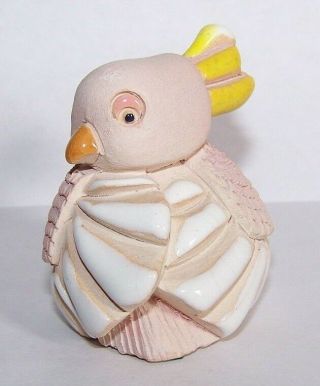 Artesania Rinconada Uruguay Cockatoo Baby Art Pottery Figurine 2