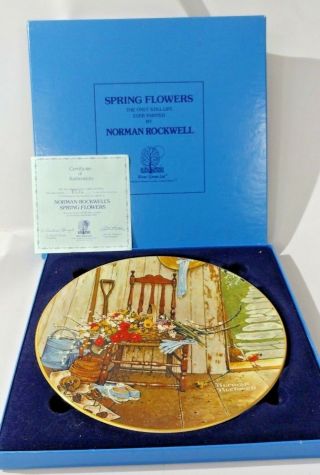 Norman Rockwell Collectors Plate Spring Flowers Limited Edition Numbered