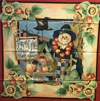 Quilted Fabric Hanging Panel " Harvest Hill " Fall/autumn Scarecrow
