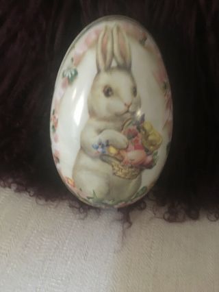 Midwest Importers Of Cannon Falls Metal Tin Easter Egg Bunny Floral Chick