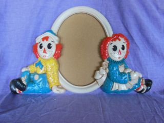Raggedy Ann & Andy Dolls Mirror 8 X 11 Picture Frame Carved - Wood Look Nursery