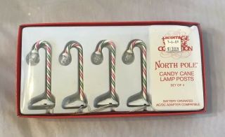 Dept 56 North Pole Accessories Candy Cane Lamp Posts Set Of 4 52621