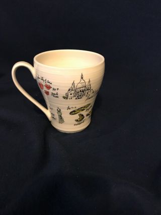 Anthropologie Linea Carta I Love Paris Coffee Tea Mug Cup 12 Oz
