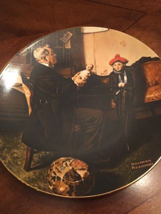 Norman Rockwell " The Doctor And The Doll " Fine China Glass Royalwood Plate 1977