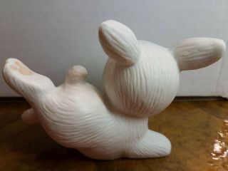 3 Vntg White Playful Tumbling Homco BUNNY RABBITS Bunnies Figurines Easter 5