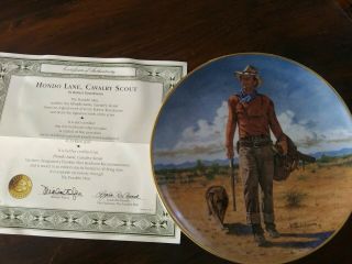 Franklin Hondo Lane Cavalry Scout John Wayne Plate With Certificate