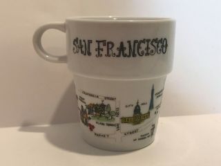 World Market San Francisco 8oz Coffee Mug Tea Cup With Pictures Of Landmarks Euc