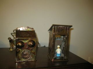 Vintage Tin/copper Music Boxes By Berkeley Designs - Outhouse & Telephone