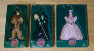 Three Wizard Of Oz Kurt S Adler Ornaments In Boxes Lion Glinda Wicked Witch 5 "