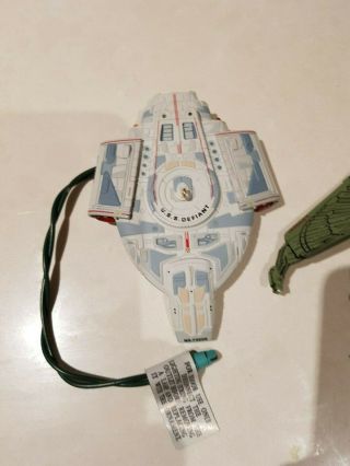 Two Hallmark Star Trek lighted ornaments - USS Defiant and Klingon Bird of Prey 2