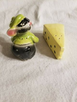 VINTAGE MOUSE CHEESE THIEF SALT AND PEPPER SHAKERS JAPAN 3