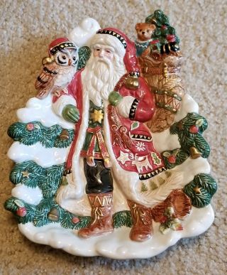 Christmas.  Fitz And Floyd Santa Or St Nick Candy Dish Or Wall Decor,  10.  25 " X 8 "