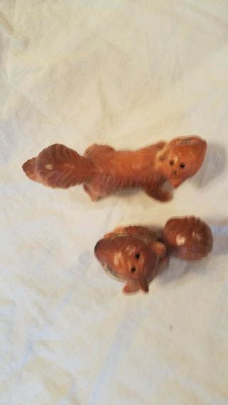Vintage Cute Ceramic Brown and Tan Squirrels Salt and Pepper Shakers 5