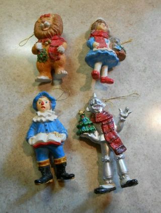 Vintage Kurt Adler Plastic Wizard Of Oz Christmas Ornaments Set Of 4